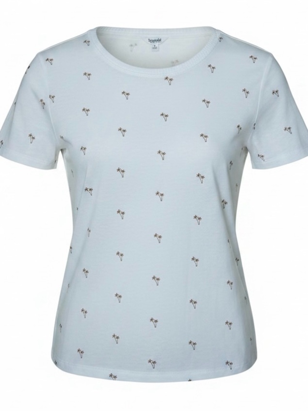 Splendid Light Cream or Off White Palm-Embroidered Short Sleeve Top Sz M - Picture 11 of 11
